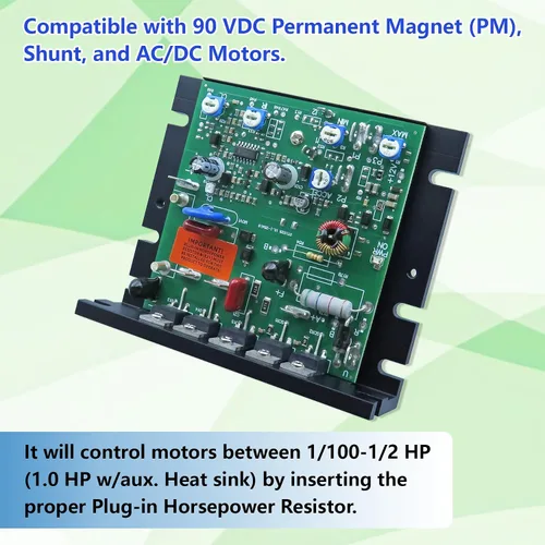 Vista 3 de KBIC-120 (9429) Chasis de accionamiento de CC compatible, control de velocidad del motor SCR DC de 120V, reemplazo directo para KB Electronics