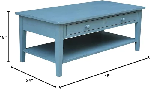 Vista 3 de IC INTERNATIONAL CONCEPTS Mesa de centro de madera azul Spencer