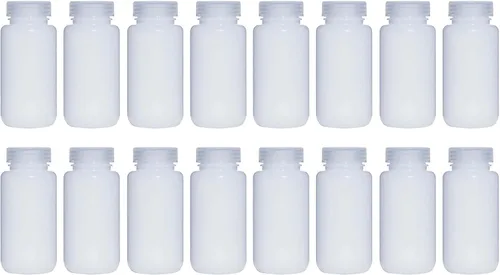 Vista 5 de Botellas de reactivo PP de boca ancha de 2.0 fl oz, 2 onzas, con tapas de polipropileno, paquete de 290