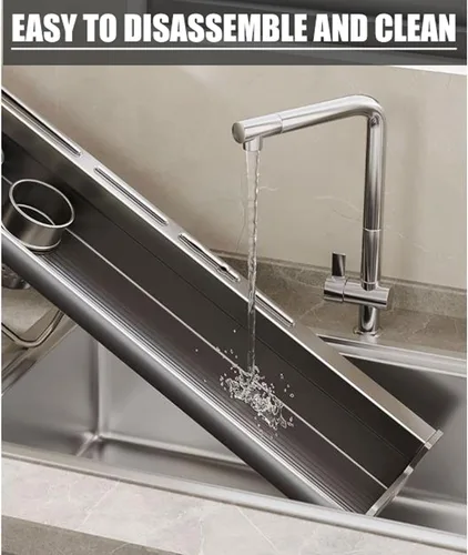 Vista 5 de Estante de especias montado en la pared con instalación sin perforación, organizador de estante de cocina con ganchos móviles, soporte