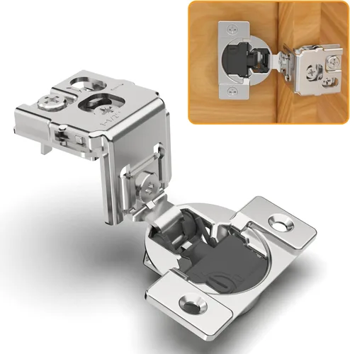 Vista 11 de Chibery Paquete de 10 bisagras ocultas de cierre suave 4D de 1 pulgada para puerta de marco facial, velocidad de cierre ajustable, bisagras