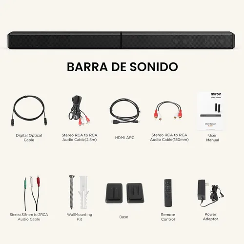 Vista 8 de Barra de sonido de 2.0 canales de 100 W para Smart TV, altavoz Bluetooth 5.3 desmontable 2 en 1 con 3 modos de ecualización y graves ajustables