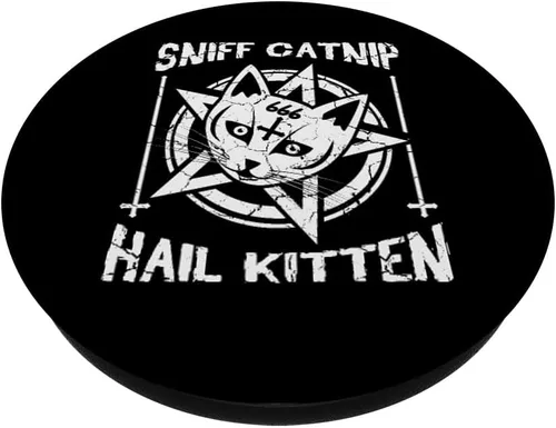 Vista 2 de Sniff Catnip Hail Kitten Death Metal Cat Satan Rock Music PopSockets intercambiables PopGrip