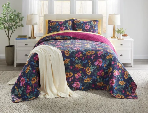 Vista 19 de BrylaneHome BH Studio - Funda acolchada reversible, estándar, negro y blanco