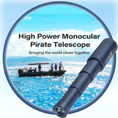Vista 3 de Telescopio monocular de 25 x 50, monoculares para adultos de alta potencia: zoom compacto HD para hombres, regalos geniales con prisma BAK4 y lente