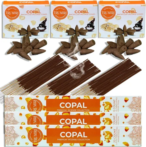 Vista 32 de Paquete combinado de incienso ámbar, 60 varillas + 30 conos de reflujo para incienso en cascada