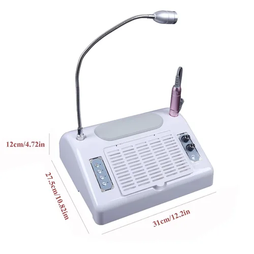 Vista 8 de TFCFL Colector de polvo de uñas 5 en 1, colector de polvo profesional de vacío de uñas + taladro eléctrico de uñas + lámpara de secado de uñas