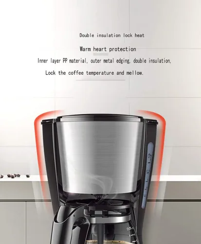 Vista 4 de Máquina de café completamente automática, riego por goteo americano, antigoteo, programable, aislamiento de 1 hora Interesante
