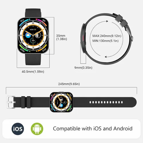 Vista 8 de Smart Watch for Men Women, Bluetooth Calls, AI Dial,AI Q&A,1.85" HD AMOLED Curved Display Fitness Watch with Heart Rate/SpO2/Stress Monitor