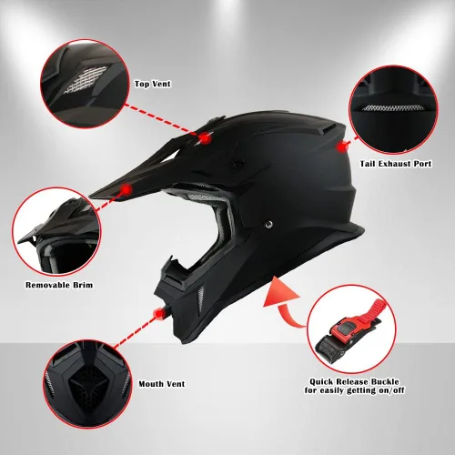 Vista 3 de 1Storm - Casco de motocross para adultos BMX MX ATV Dirt Bike Downhill Mountain Bike, estilo de carreras H637