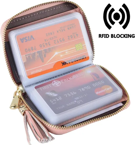 Vista 3 de Tarjetero de piel para tarjetas de crédito y carnet de identidad, con tecnología RFID, para mujer