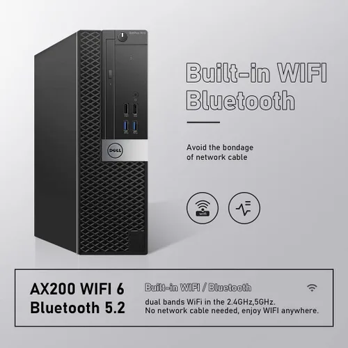 Vista 3 de Dell Computadora de escritorio OptiPlex 7040 SFF Intel Quad Core i7-6700 3.20GHz AX200 WiFi 6 integrado Bluetooth 32GB DDR4 512GB NVMe M.2 SSD 2TB