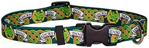 Vista 3 de Yellow Dog Design Collar de perro irlandés Glass Is Half Full para cuello de 14 a 20 pulgadas, mediano de 1 pulgada de ancho