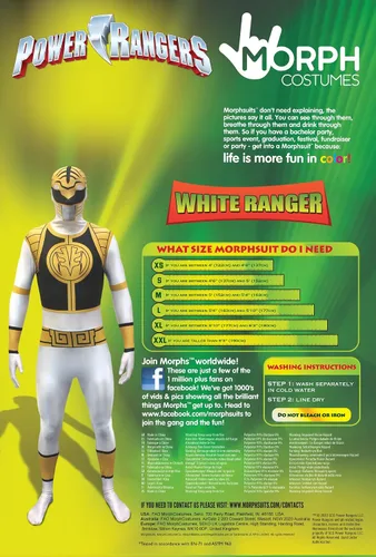 Vista 7 de Morphsuits Disfraz blanco Power Ranger para adultos disfraz de superhéroe de Halloween para hombre