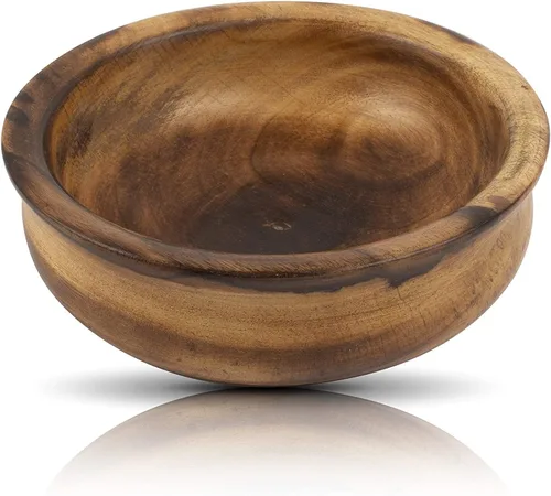Vista 8 de Tazón decorativo hecho a mano de madera de mango de 6 x 2 pulgadas para servir aperitivos para frutas secas, papas fritas, mesa de café, mostrador