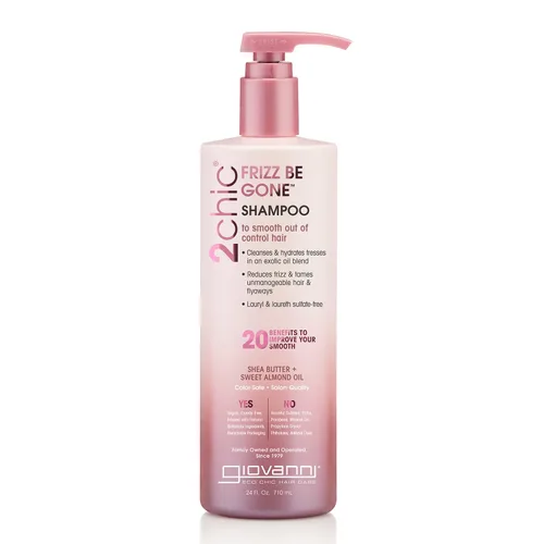 Vista 6 de GIOVANNI 2chic Frizz Be Gone - Trío de productos – Champú, acondicionador y suero, fórmula suavizante con manteca de karité y aceite de almendras