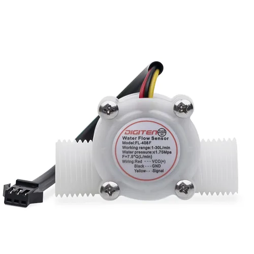 Vista 5 de DIGITEN FL-408W-P Medidor de flujo de agua de 1/2 pulgada con interruptor de sensor Hall de rosca BSP, contador de medidor de flujo impermeable