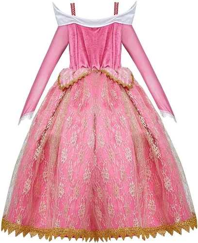 Vista 3 de REXREII Disfraz de princesa durmiente para niñas, disfraz de Halloween, cosplay, Navidad, fiesta de cumpleaños (accesorios)