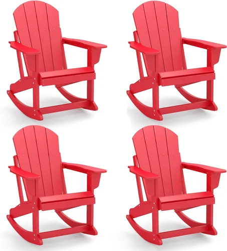 Vista 11 de GREENVINES Adirondack - Juego de 2 mecedoras para exteriores, HDPE, color Agua