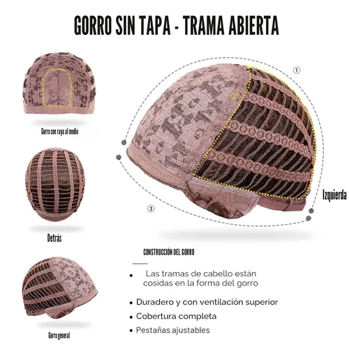 Vista 5 de HAIRCUBE - Peluca marrón con reflejos rubios, peluca larga y rizada con flequillo, peluca marrón de apariencia natural, peluca sintética resistente