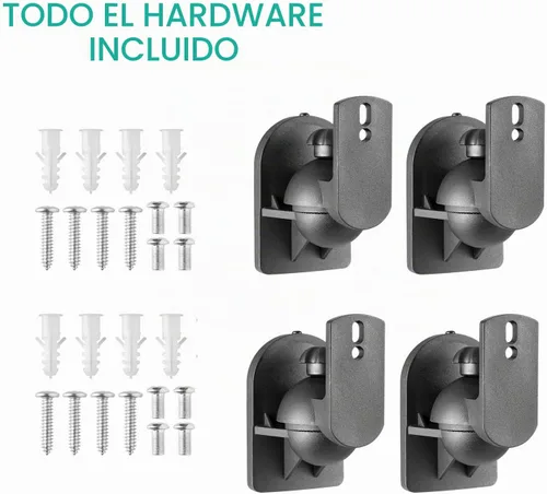 Vista 6 de WALI Soporte de altavoz de sonido envolvente pequeño con ángulo de Negro
