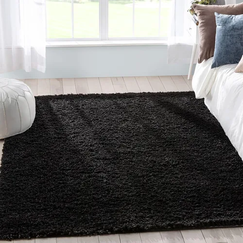 Vista 21 de 3Well Woven Elle Basics Emerson Shag Camino de pasillo, texturizado, azul oscuro, de 3 x 10, 2'7" x 9'6
