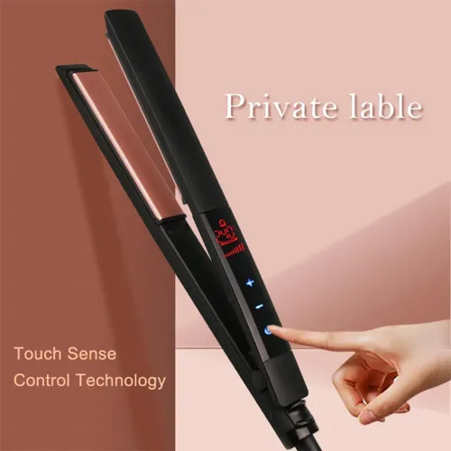 Vista 2 de Plancha de pelo profesional con pantalla LCD, personalizable, color negro