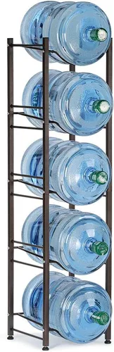 Vista 7 de LIANTRAL Soporte para jarra de agua de 5 galones, estante de agua resistente de 5 niveles, organizador de botellas de agua para oficina en casa