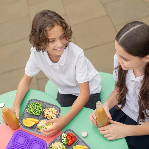 Vista 7 de Ruisita Caja Bento de 10 piezas con 4 compartimentos, reutilizable, contenedor de almacenamiento de alimentos divididos con tapas, control