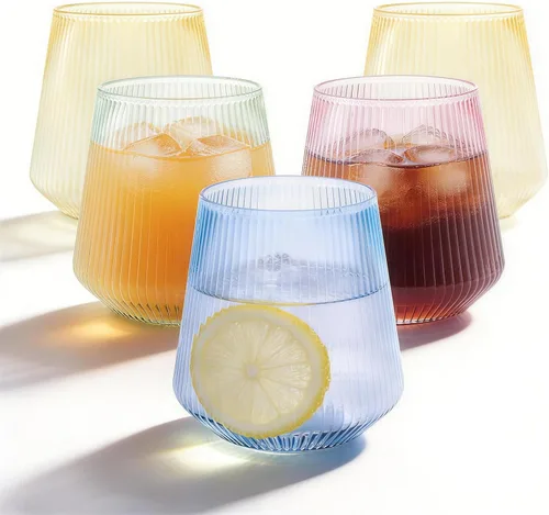 Vista 11 de BESTSTAR 36 Piezas Copas de Vino de Plástico Transparente Acanalado de 12 onzas, Copas de Champán Desechables de Origami Onduladas, Elegantes Vasos