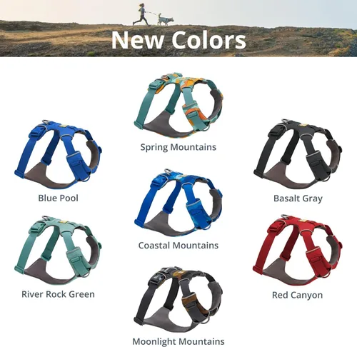 Vista 5 de Ruffwear, Front Range - Arnés reflectante para perro, suave y acolchado, de uso diario, con doble clip para correa, ajustable, ligero, para caminar