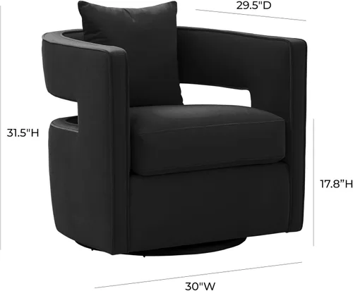 Vista 3 de Tov Furniture Kennedy Silla giratoria (negro)