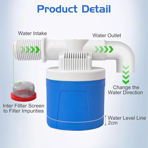 Vista 3 de Paquete de 2 válvulas de flotador de agua de 1 "para tanque de agua a través de piscina de ganado 1 Inch Side Inlet Automatic Water Level Control