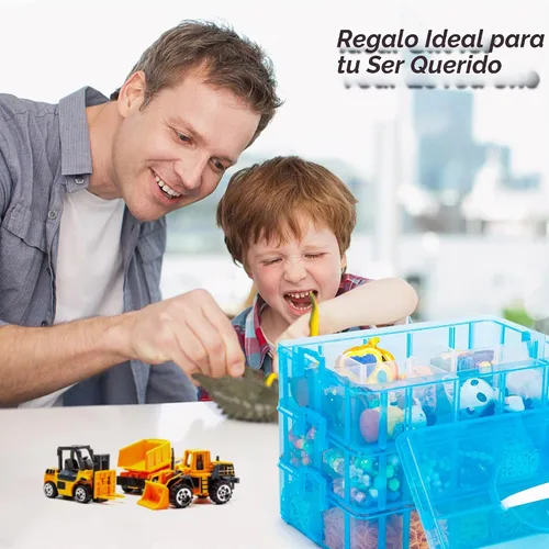 Vista 7 de INSCRAFT - Contenedor apilable de almacenamiento de 7 capas, 70 compartimentos ajustables (Azul) Contenedor apilable de almacenamiento, perfecto