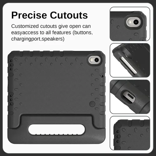 Vista 6 de Funda para tablet Walmart Onn de 8 pulgadas para tableta Gen 4 2024 Modelo: 100135923, funda a prueba de golpes para niños con soporte de mango Negro