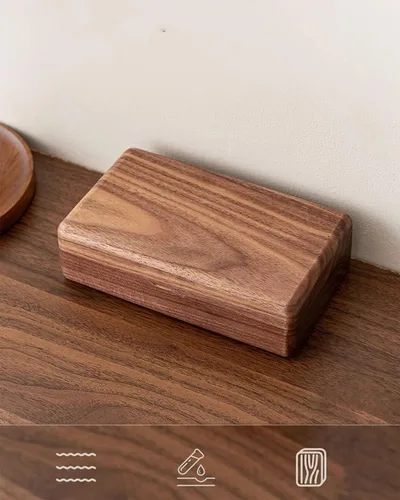 Vista 6 de Joyero de madera pequeño, joyero de madera de nogal delicado, regalo ideal para hombres y mujeres, organizador de joyas de viaje portátil