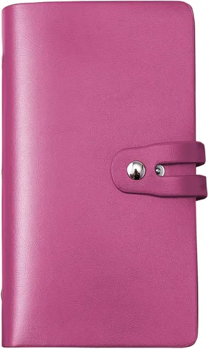 Vista 16 de Soporte para tarjetas de crédito RFID, organizador de tarjetas de visita de cuero con 96 ranuras para tarjetas, protector de tarjetas de crédito