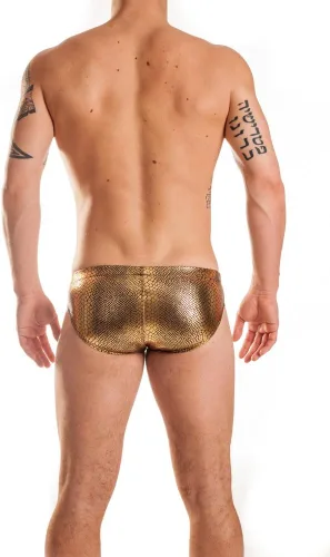 Vista 6 de Gary Majdell Sport Bikini de cuerpo caliente para hombre dorado (Anaconda Gold)