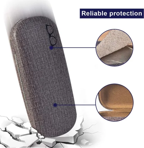 Vista 5 de Estuche rígido para gafas, paquete de 3 fundas protectoras unisex para gafas
