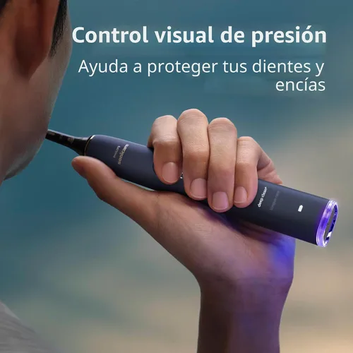 Vista 4 de Philips Sonicare DiamondClean Smart 9750 Cepillo de dientes eléctrico, cepillo de dientes sónico con aplicación, sensor de presión, detección