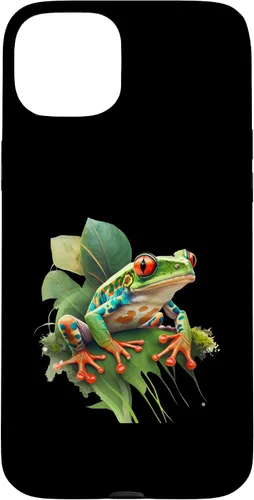 Vista 9 de iPhone 16 Rainforest Amphibian Red Eyed Tree Frog Green Body Frog Case