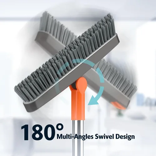Vista 4 de AIR U+ Cepillo de lechada con mango largo cepillo de limpieza giratorio de 180° con pinzas para sujetar el cabello en forma de V cepillo de lechada