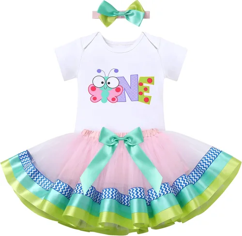 Vista 58 de ODASDO Conjunto de 3 piezas con temática de animla para bebé niña