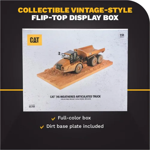 Vista 6 de Diecast Masters Camión volquete articulado Caterpillar 745 Escala 1:50 Camiones Cat Series Weathered y equipo de construcción Modelo 85704
