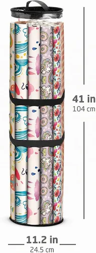 Vista 6 de ZOBER - Bolsa de almacenamiento para papel de regalo de Navidad Negro transparente