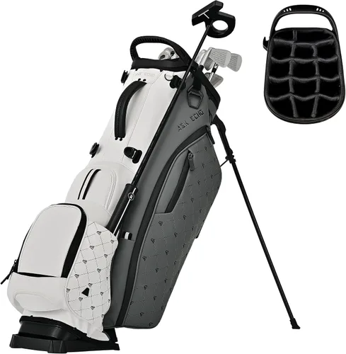 Vista 15 de ASK ECHO Prestige Full-Length Hybrid Stand Bag – Premium Leather Negro