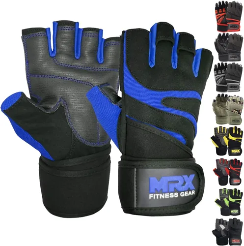 Vista 19 de MRX - Guantes de levantamiento de pesas para hombres, guantes de entrenamiento para hombre, guantes de levantamiento de muñeca, guantes de gimnasio