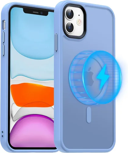 Vista 7 de Meifigno Funda magnética para iPhone 11, [protección de grado militar y compatible con Magsafe], policarbonato mate translúcido con teclas