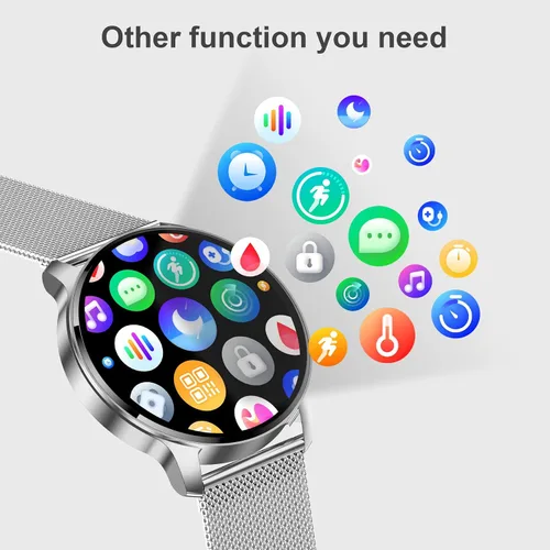 Vista 5 de Reloj inteligente para mujer, reloj inteligente Bluetooth para hacer/recibir llamadas con frecuencia cardíaca de 24 horas y monitor de sueño, IP68