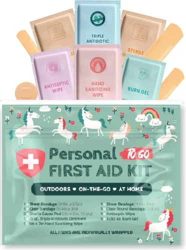 Vista 9 de Kit de primeros auxilios portátil de tamaño de viaje, perfecto para el hogar, oficina, automóvil, escuela, negocios, viajes, senderismo, universidad